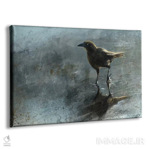 تابلو دکوراتیو پرنده در گودال آب اثر استیو گود - نمای پرسپکتیو محصول