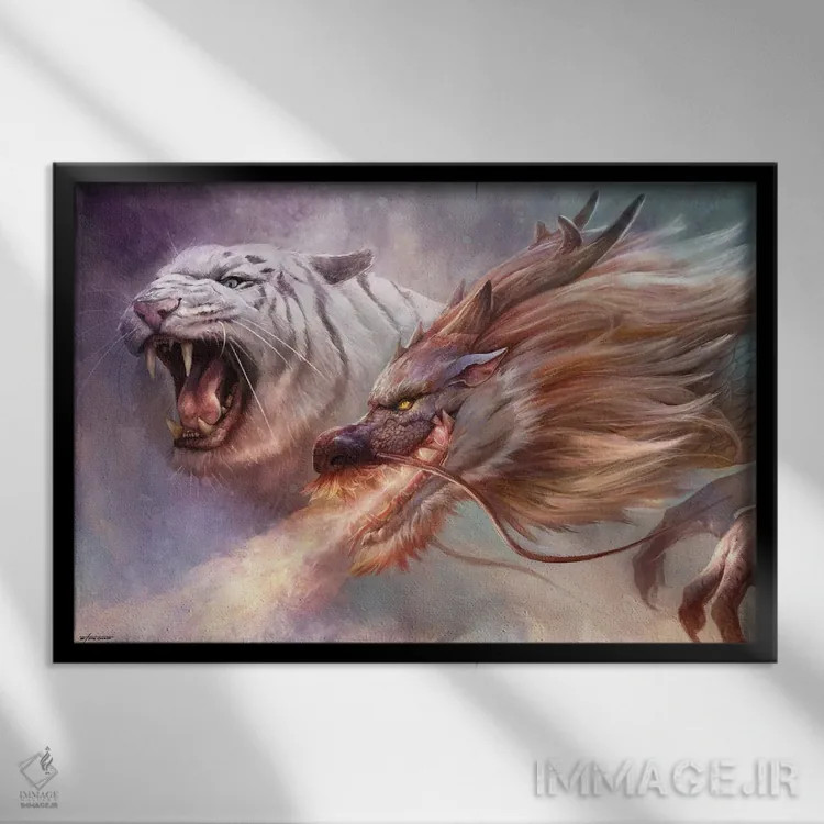 تابلو دکوراتیو قدرت و خرد اثر استیو گود - نمای قابدار مشکی