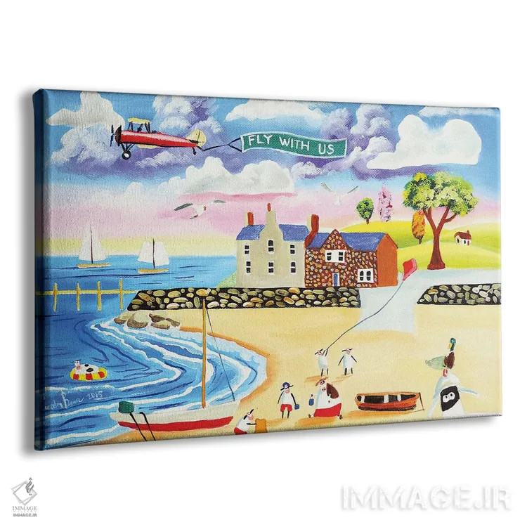 تابلو دکوراتیو حیوانات کنار دریا اثر گوردون بروس - نمای پرسپکتیو محصول