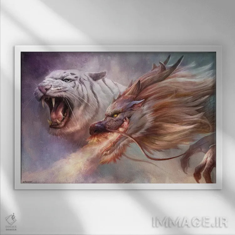 تابلو دکوراتیو قدرت و خرد اثر استیو گود - نمای قابدار سفید