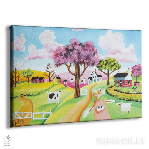 تابلو دکوراتیو جوجه روی سر گوسفند اثر گوردون بروس - نمای پرسپکتیو محصول