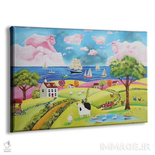 تابلو دکوراتیو ساحل هنر فولکلور اثر گوردون بروس - نمای پرسپکتیو محصول