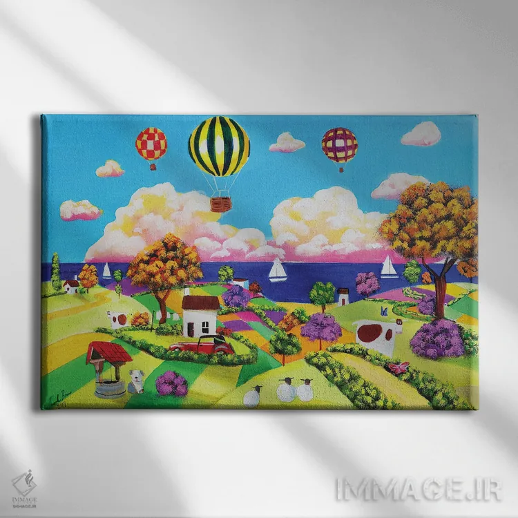 تابلو دکوراتیو ساحل شاد اثر گوردون بروس - نمای روبهرو روی دیوار