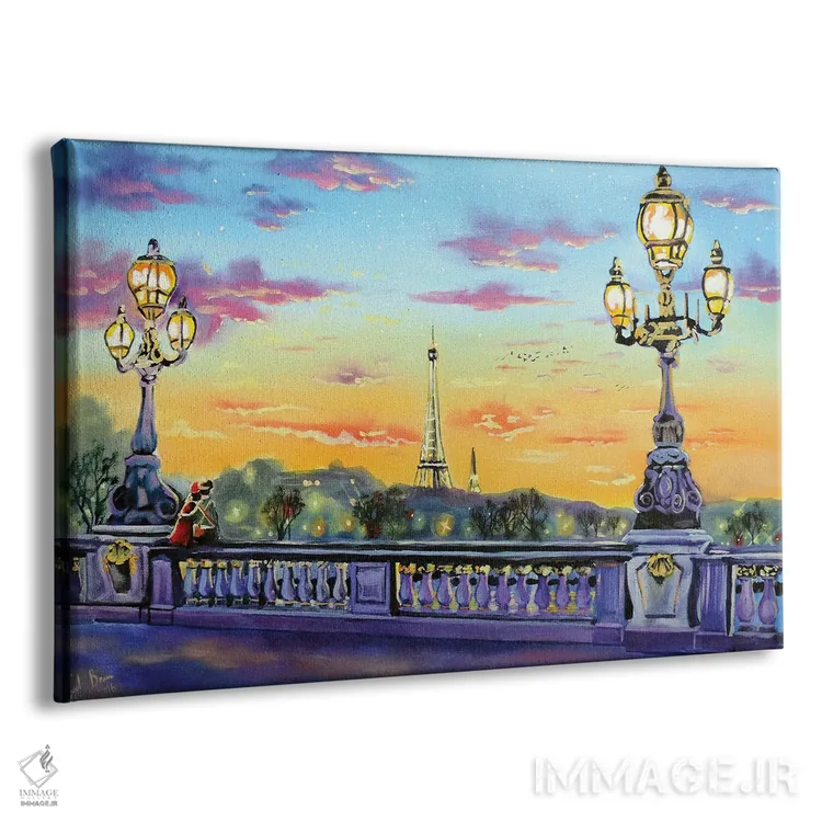 تابلو دکوراتیو چراغ های پاریس اثر گوردون بروس - نمای پرسپکتیو محصول