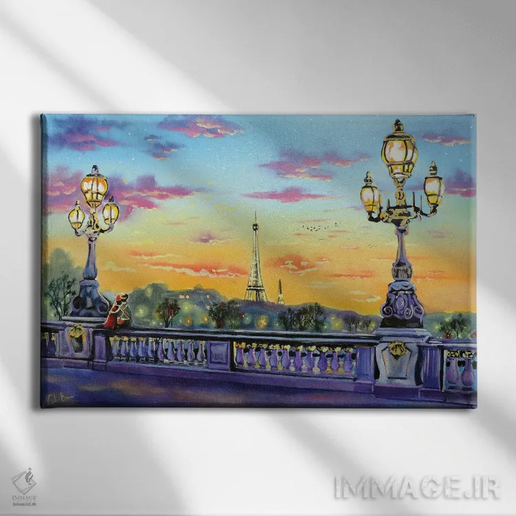 تابلو دکوراتیو چراغ های پاریس اثر گوردون بروس - نمای روبهرو روی دیوار