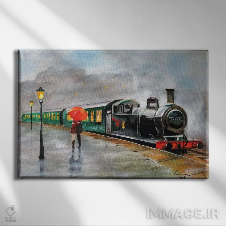 تابلو دکوراتیو بگذار باران ببارد اثر گوردون بروس - نمای روبهرو روی دیوار