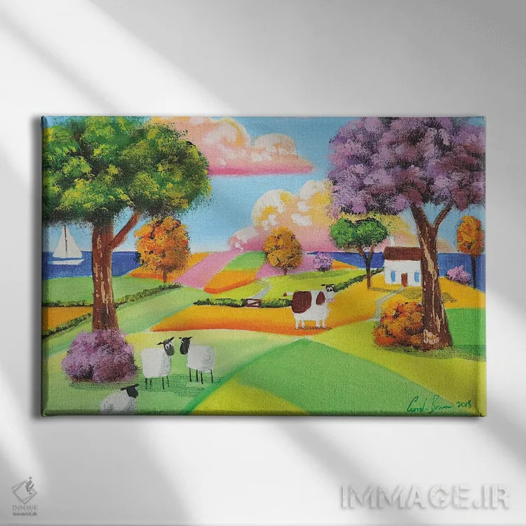 تابلو دکوراتیو تپه های نرم و مواج اثر گوردون بروس - نمای روبهرو روی دیوار