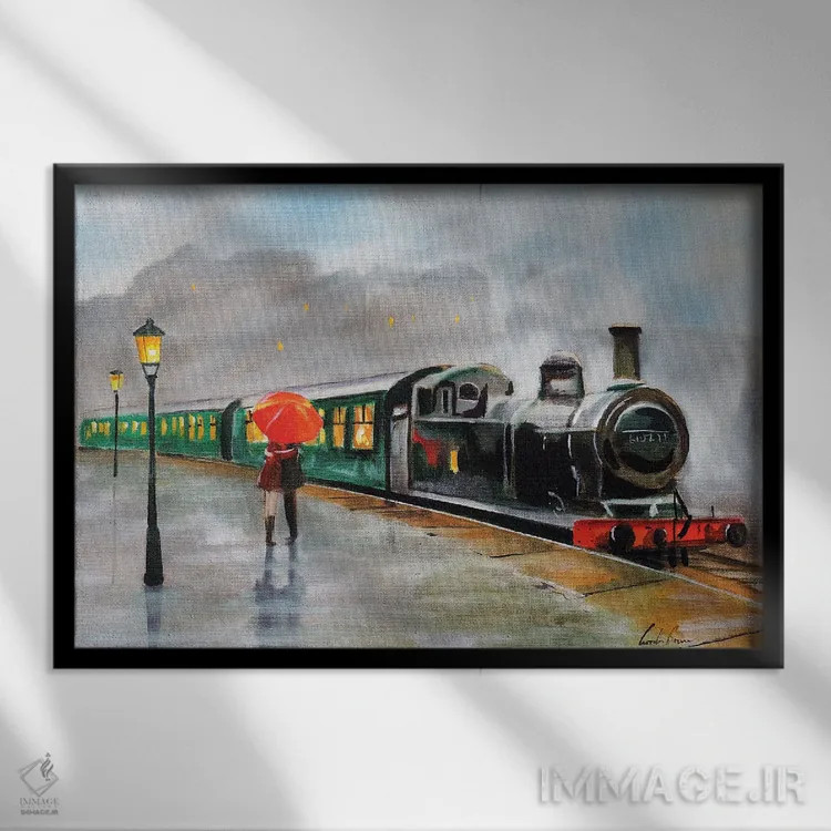 تابلو دکوراتیو بگذار باران ببارد اثر گوردون بروس - نمای قابدار مشکی