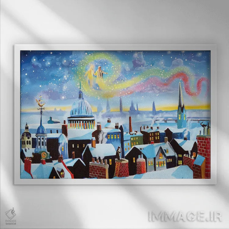 تابلو دکوراتیو اسکروچ اثر گوردون بروس - نمای قابدار سفید