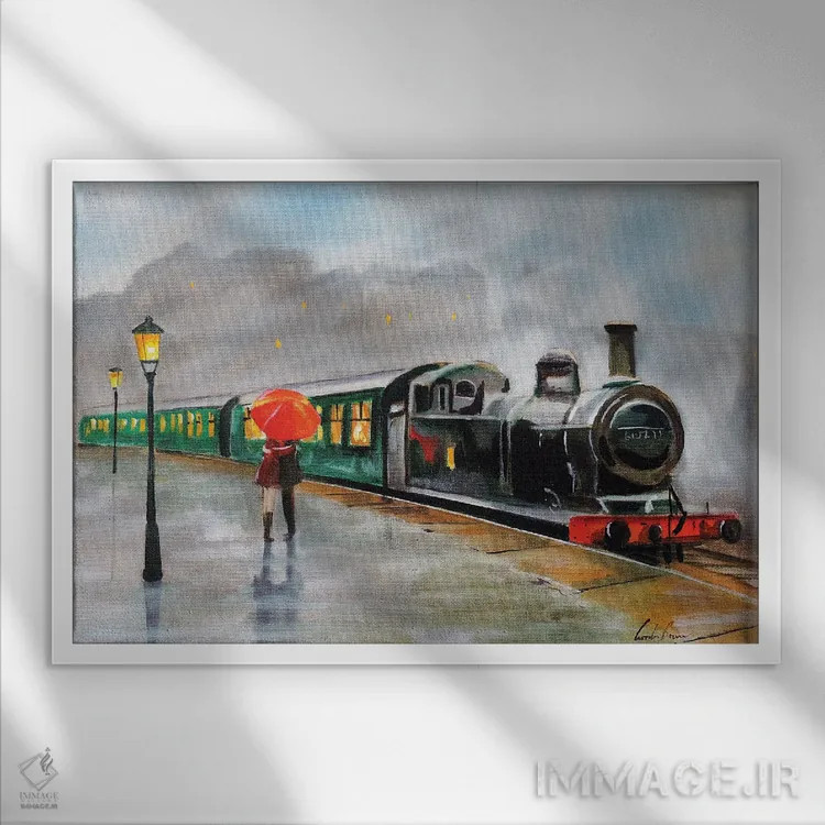 تابلو دکوراتیو بگذار باران ببارد اثر گوردون بروس - نمای قابدار سفید