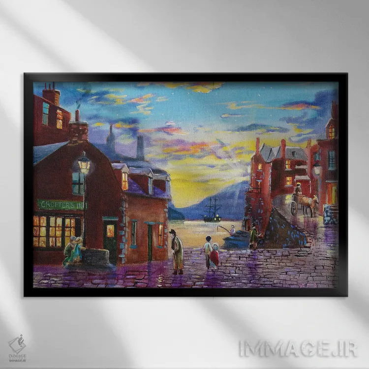 تابلو دکوراتیو مهمان خانه کشاورز اثر گوردون بروس - نمای قابدار مشکی