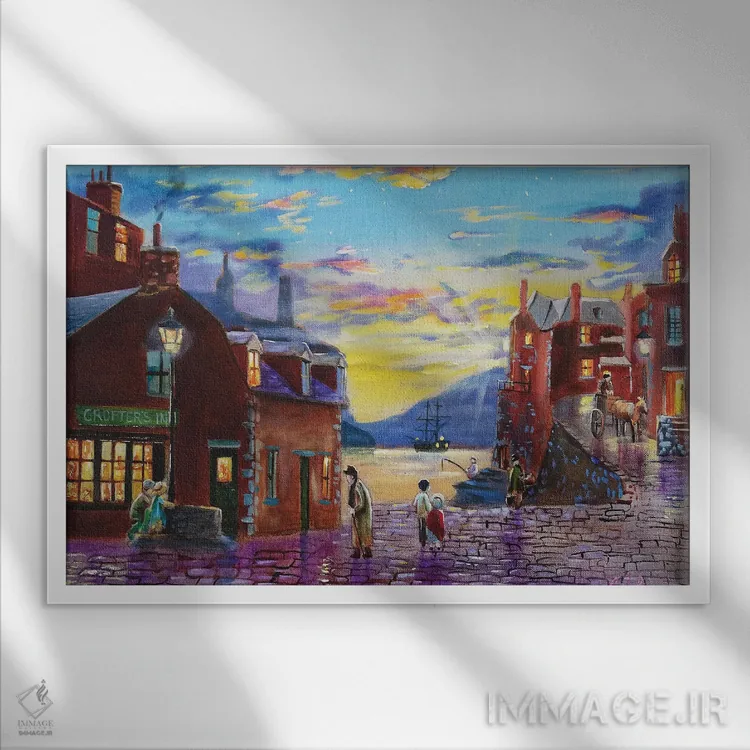 تابلو دکوراتیو مهمان خانه کشاورز اثر گوردون بروس - نمای قابدار سفید