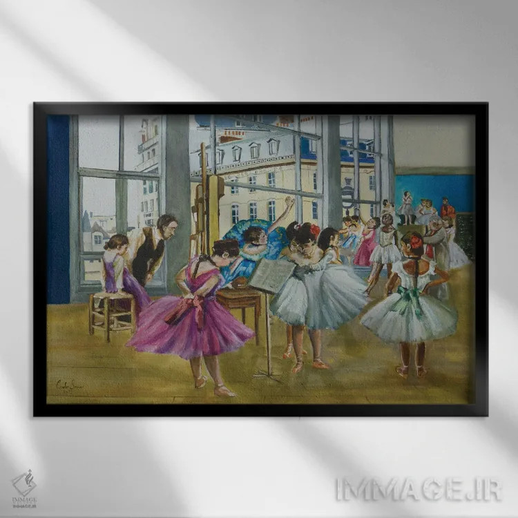 تابلو دکوراتیو دگا و بالرین ها اثر گوردون بروس - نمای قابدار مشکی