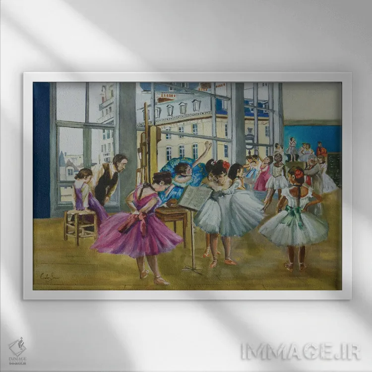 تابلو دکوراتیو دگا و بالرین ها اثر گوردون بروس - نمای قابدار سفید