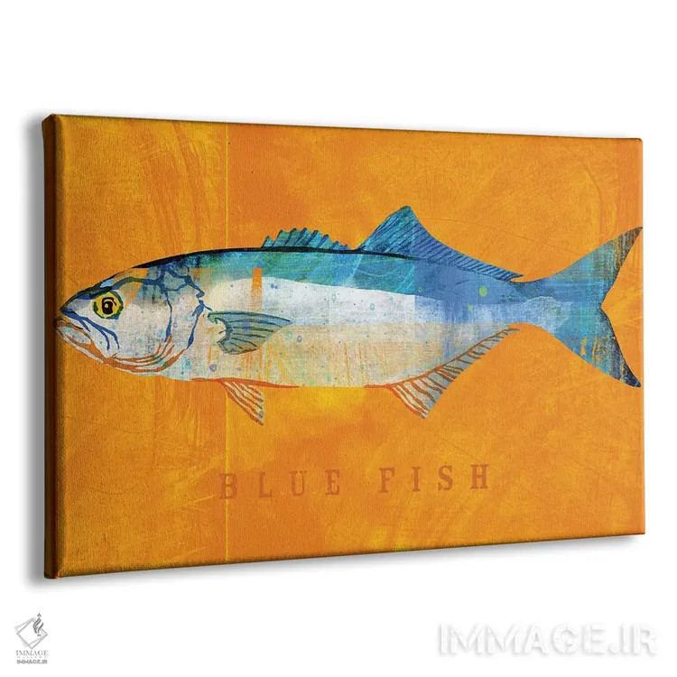 تابلو دکوراتیو ماهی آبی اثر جان گلدن - نمای پرسپکتیو محصول
