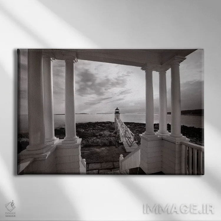 تابلو دکوراتیو غروب مارشال پوینت از خانه نگهبان، پورت کلاید، مین اثر جورج اوزه - نمای روبهرو روی دیوار