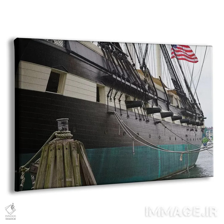 تابلو دکوراتیو نمای نزدیک از سمت بندر ناوشکن کانستلیشن، بندر بالتیمور، مریلن… اثر جورج اوزه - نمای پرسپکتیو محصول