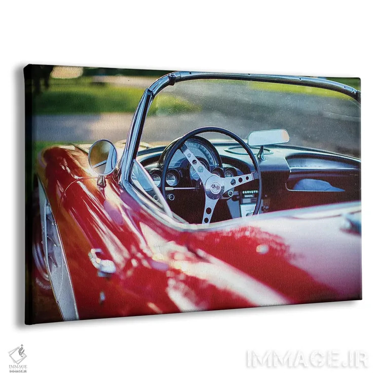 تابلو دکوراتیو نمای نزدیک کوروت کلاسیک قرمز اثر جورج اوزه - نمای پرسپکتیو محصول