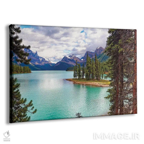 تابلو دکوراتیو جزیره اسپیریت در دریاچه ملین، آلبرتا، کانادا اثر جورج اوزه - نمای پرسپکتیو محصول