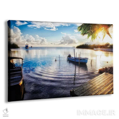 تابلو دکوراتیو غروب در روستای ماهیگیری، لا پارگرا، پورتوریکو اثر جورج اوزه - نمای پرسپکتیو محصول