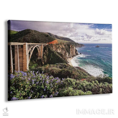 تابلو دکوراتیو نمای پل بیگس بی کریک، بیگ سور، کالیفرنیا اثر جورج اوزه - نمای پرسپکتیو محصول