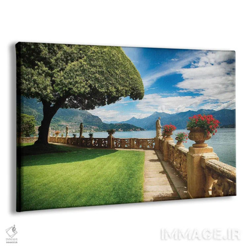 تابلو دکوراتیو تراس ویلا در کنار دریاچه کومو، لومباردی، ایتالیا اثر جورج اوزه - نمای پرسپکتیو محصول