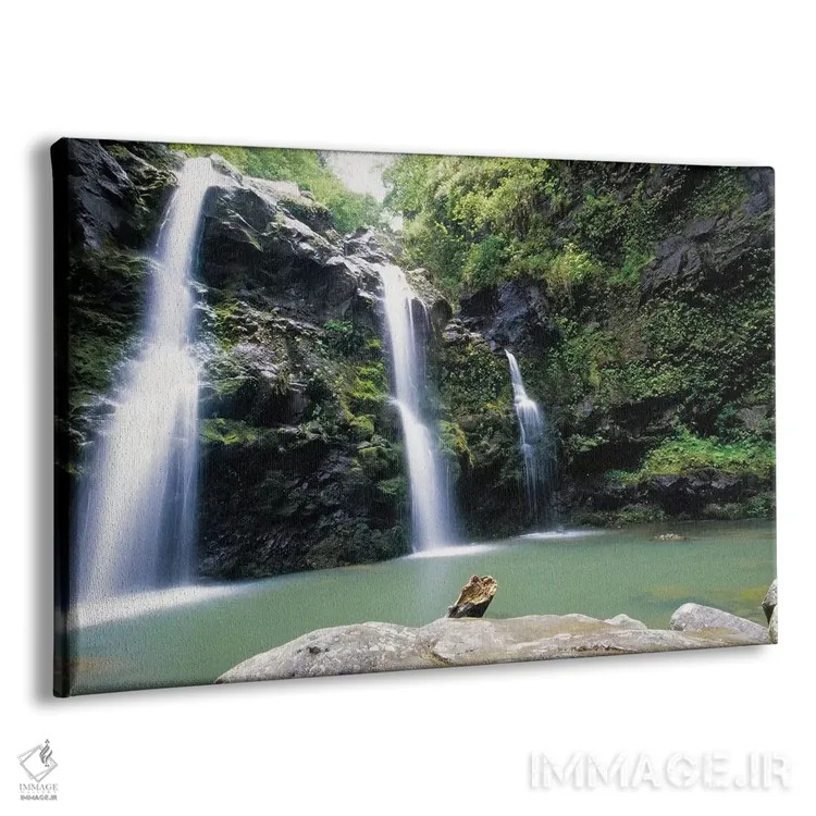 تابلو دکوراتیو آبشار وایکانی، مائوئی، هاوایی اثر جورج اوزه - نمای پرسپکتیو محصول
