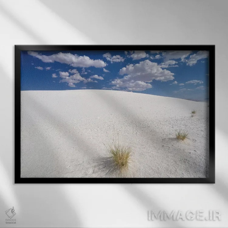 تابلو دکوراتیو تپه های شنی گچ سفید، یادبود ملی وایت سندز، نیومکزیکو اثر جورج اوزه - نمای قابدار مشکی