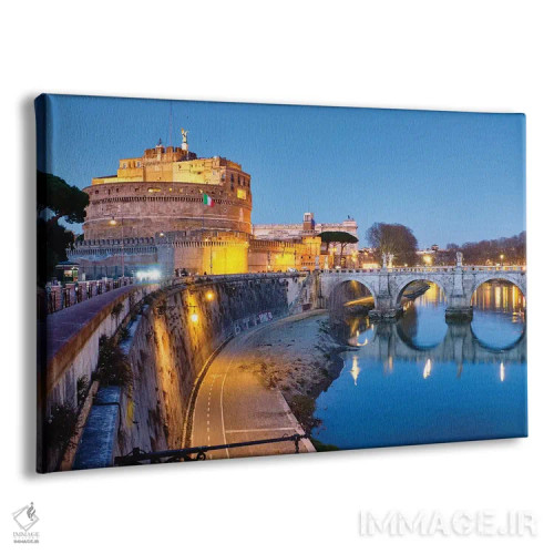 تابلو دکوراتیو دژ فرشته مقدس روشن شده در گرگ و میش، رم، لاتزیو، ایتالیا اثر جورج اوزه - نمای پرسپکتیو محصول