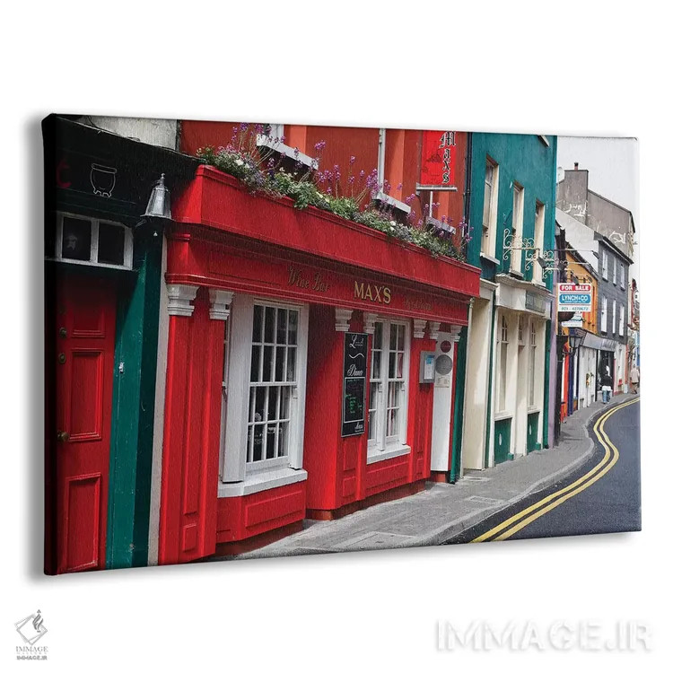 تابلو دکوراتیو خیابان باریک و رنگارنگ در کینسیل، شهرستان کورک، جمهوری ایرلند اثر جورج اوزه - نمای پرسپکتیو محصول