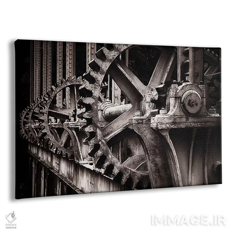 تابلو دکوراتیو چرخ دنده دریچه آبی در رود رون اثر جورج اوزه - نمای پرسپکتیو محصول