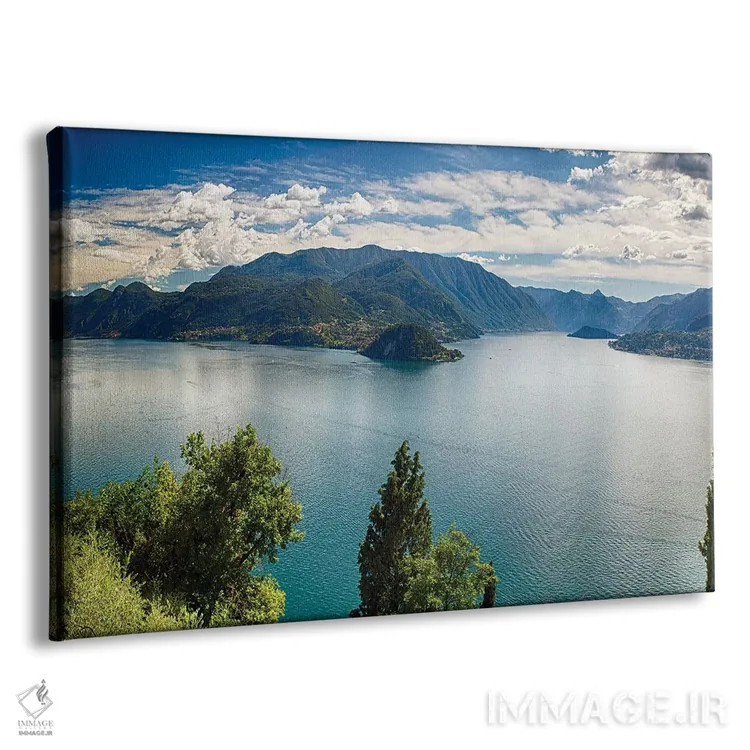 تابلو دکوراتیو نمای پانوراما از دریاچه کومو اثر جورج اوزه - نمای پرسپکتیو محصول