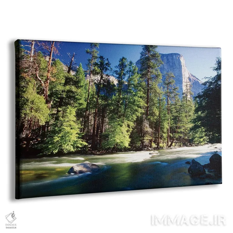 تابلو دکوراتیو رود مرسد با صخره El Capitan، پارک ملی یوسیمیتی، کالیفرنیا اثر جورج اوزه - نمای پرسپکتیو محصول