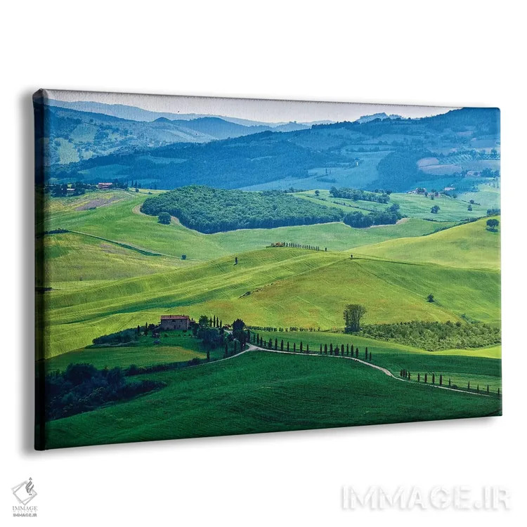 تابلو دکوراتیو تپه های موج دار با مزارع، وال دورچیا، توسکانی، ایتالیا اثر جورج اوزه - نمای پرسپکتیو محصول