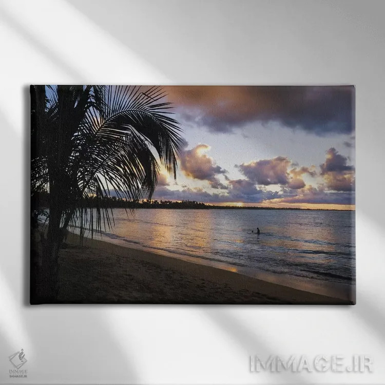 تابلو دکوراتیو غروب کارائیب، ساحل واسیا تلاگا، منطقه حفاظت شده طبیعی پینونس… اثر جورج اوزه - نمای روبهرو روی دیوار