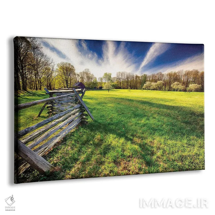 تابلو دکوراتیو مزرعه تاریخی در بهار، موریستاون، نیوجرسی اثر جورج اوزه - نمای پرسپکتیو محصول