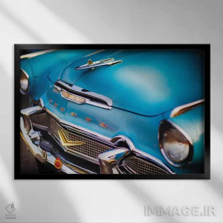 تابلو دکوراتیو نمای نزدیک جلو دسوتو فایردوم مدل ۱۹۵۶ اثر جورج اوزه - نمای قابدار مشکی