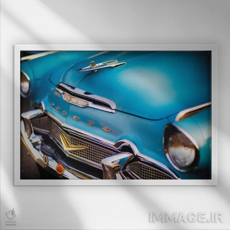 تابلو دکوراتیو نمای نزدیک جلو دسوتو فایردوم مدل ۱۹۵۶ اثر جورج اوزه - نمای قابدار سفید