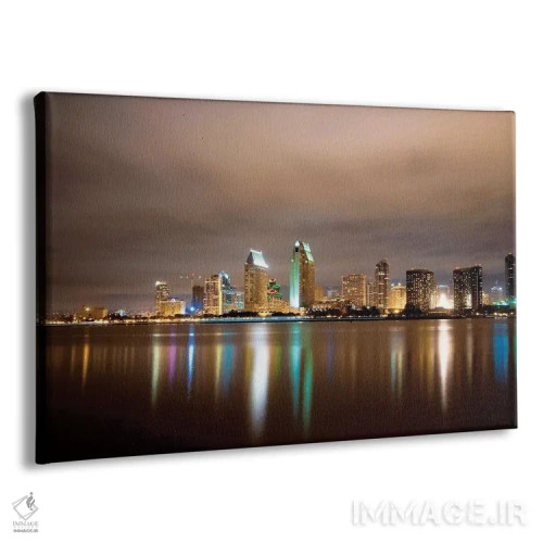 تابلو دکوراتیو پانورامای شبانه سن دیگو اثر جورج اوزه - نمای پرسپکتیو محصول