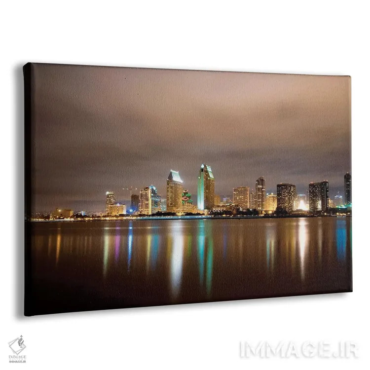 تابلو دکوراتیو پانورامای شبانه سن دیگو اثر جورج اوزه - نمای پرسپکتیو محصول