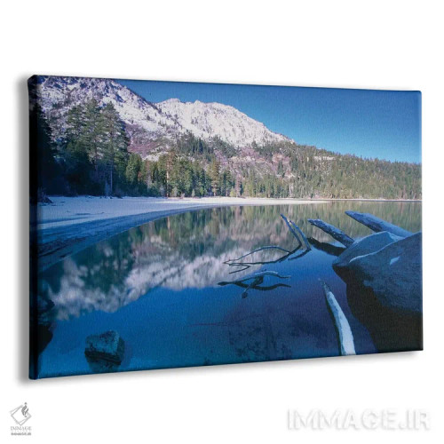 تابلو دکوراتیو نمای آرام زمستانی از خلیج امرالد، دریاچه تاهو، کالیفرنیا اثر جورج اوزه - نمای پرسپکتیو محصول