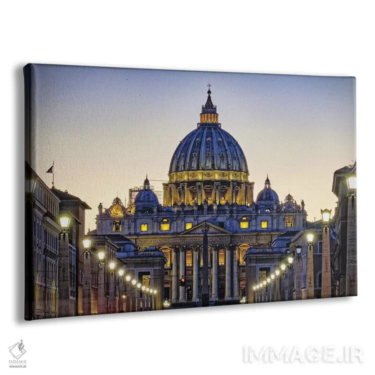 تابلو دکوراتیو باسیلیکای سنت پیترز در شب اثر جورج اوزه - نمای پرسپکتیو محصول