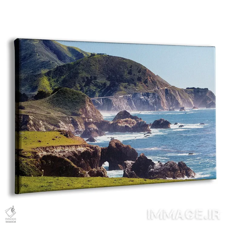 تابلو دکوراتیو بزرگراه ساحلی شماره ۱ در راکی کریک، بیگ سور، کالیفرنیا اثر جورج اوزه - نمای پرسپکتیو محصول