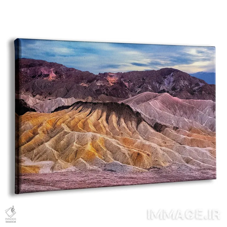 تابلو دکوراتیو کوه های فرسایش یافته در زابریسکی پوینت، دره مرگ، کالیفرنیا اثر جورج اوزه - نمای پرسپکتیو محصول