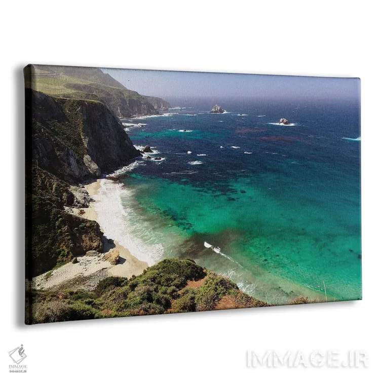 تابلو دکوراتیو ساحل ناهموار بیگ سور در راکی کریک، کالیفرنیا اثر جورج اوزه - نمای پرسپکتیو محصول