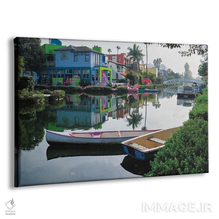 تابلو دکوراتیو صبح آرام در کانال ونیز، لس آنجلس اثر جورج اوزه - نمای پرسپکتیو محصول