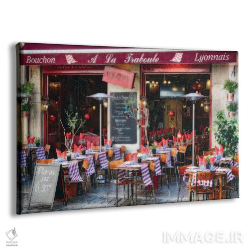 تابلو دکوراتیو بیستروی باز برای ناهار، لیون، فرانسه اثر جورج اوزه - نمای پرسپکتیو محصول