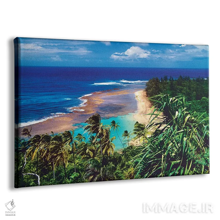 تابلو دکوراتیو ساحل Ke'E از مسیر کالالائو، ساحل شمالی کائوآی، هاوایی اثر جورج اوزه - نمای پرسپکتیو محصول