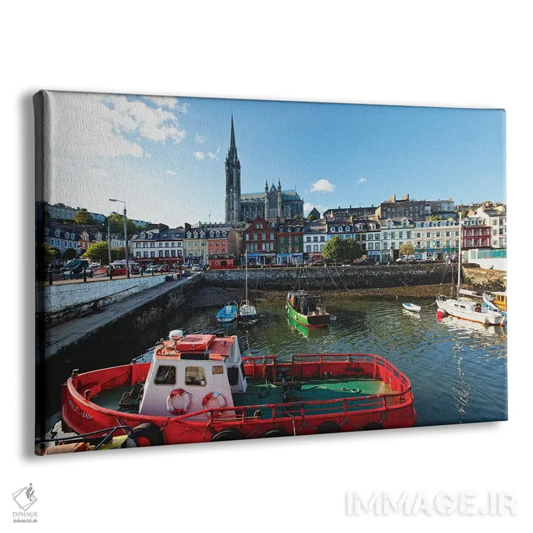 تابلو دکوراتیو Cobh, County Cork, Ireland,ساحل بندر، کوو، شهرستان کورک، ایرل… اثر جورج اوزه - نمای پرسپکتیو محصول