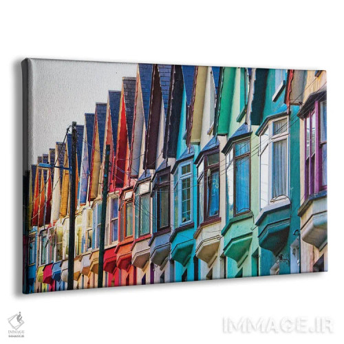 تابلو دکوراتیو Cobh, Republic Of Ireland,خیابان رنگارنگ، کوو، جمهوری ایرلند اثر جورج اوزه - نمای پرسپکتیو محصول